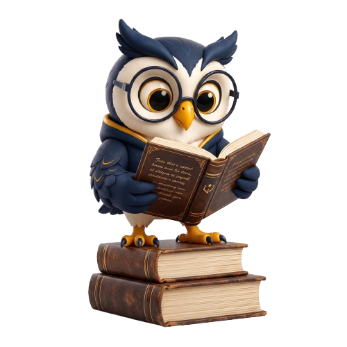 Mascota leyendo un libro